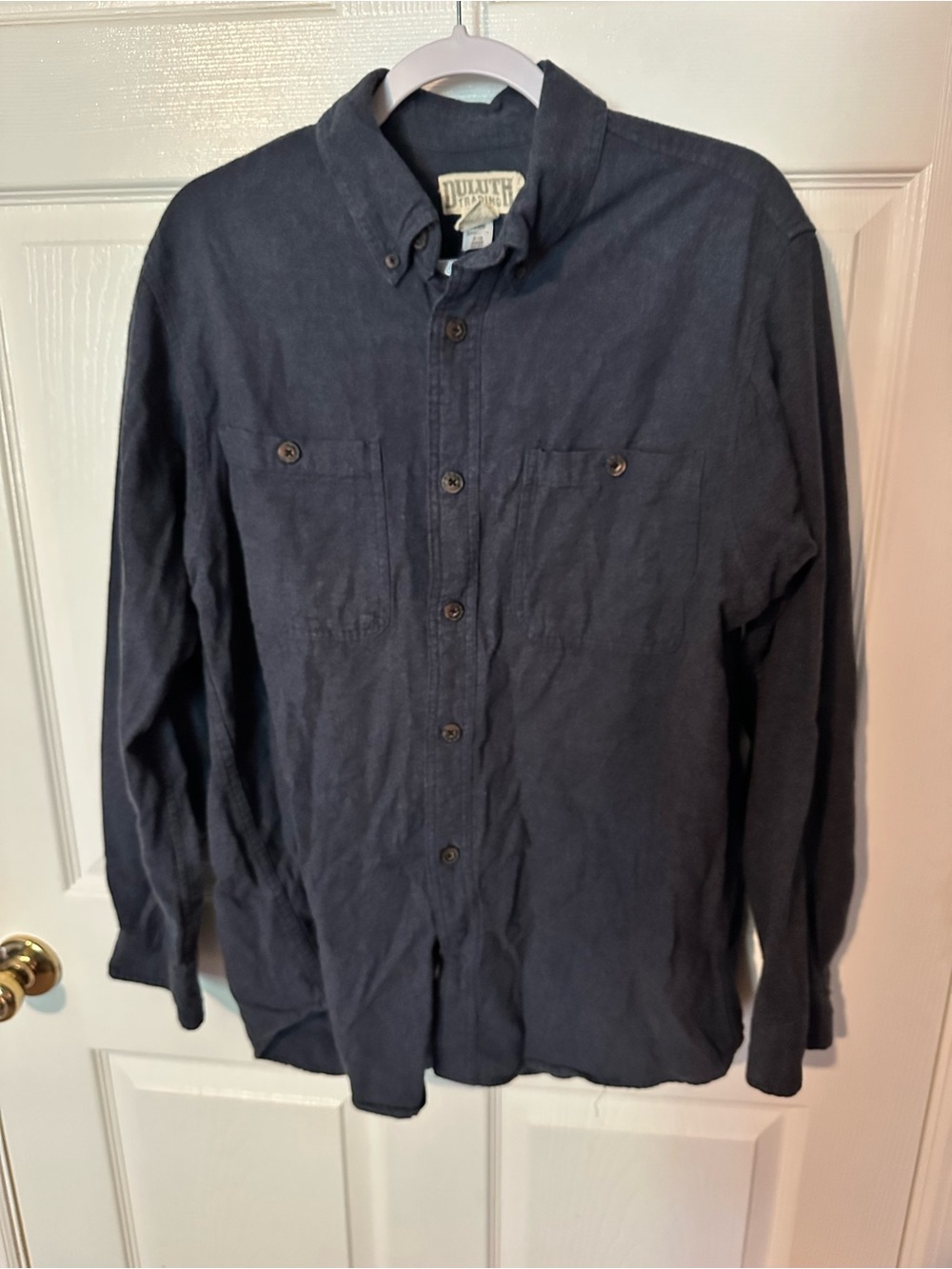 Duluth Trading Co Men's Navy Button-Up Shirt